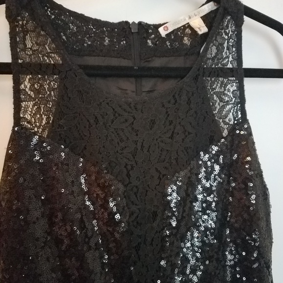 Lace and black sequin dress, size L - Picture 3 of 4